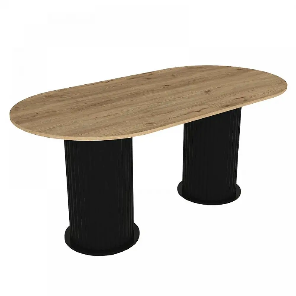 Τραπέζι Bohema Megapap χρώμα μαύρο - sepet oak 180x90x77,7εκ. | GP042-0286,2