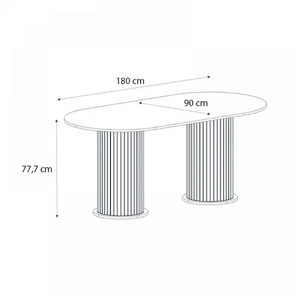 Τραπέζι Bohema Megapap χρώμα μαύρο - sepet oak 180x90x77,7εκ. | GP042-0286,2