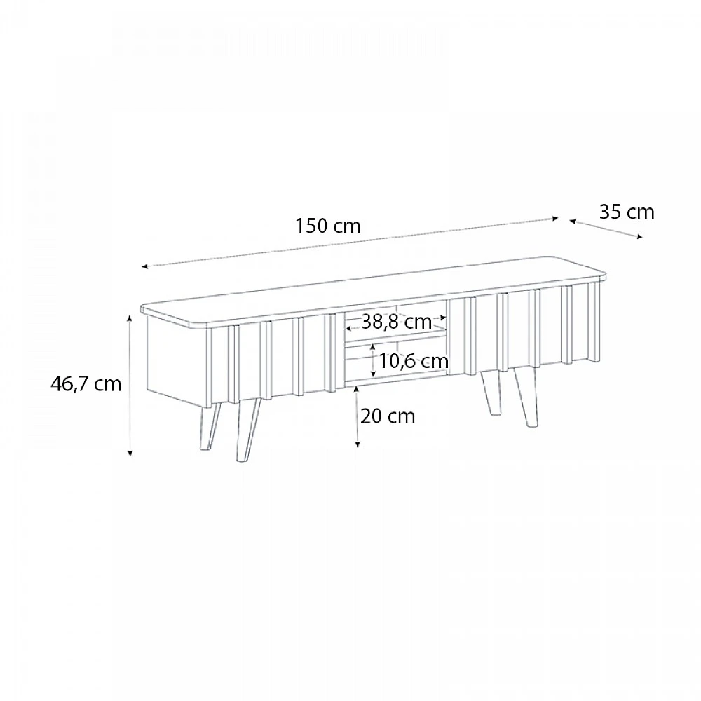 Έπιπλο τηλεόρασης Gemma Megapap χρώμα sepet oak 150x35x46,7εκ. Έπιπλο τηλεόρασης Gemma Megapap χρώμα sepet oak 150x35x46,7εκ.