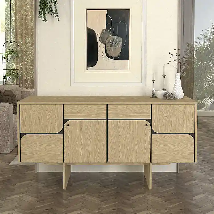 Μπουφές Lava Megapap χρώμα rota oak - ανθρακί 150x44,6x76εκ. | GP042-0294,1
