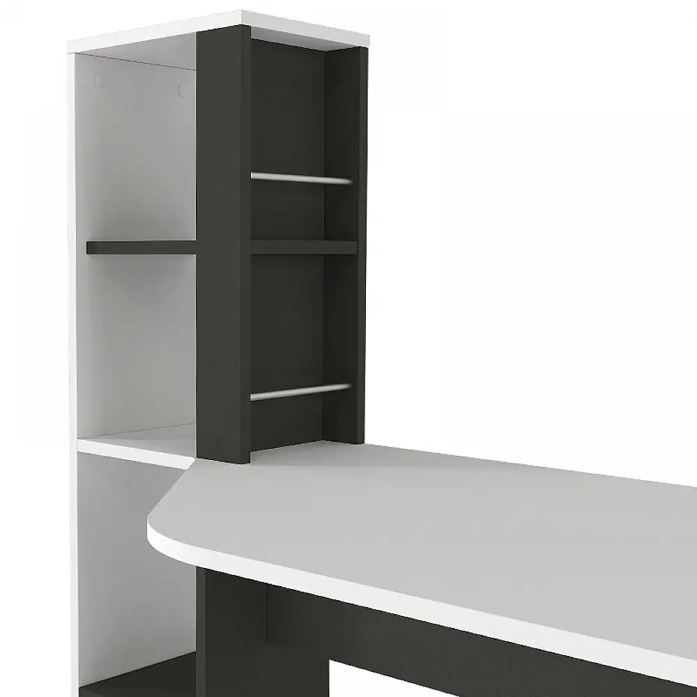 Γραφείο εργασίας Gemini Megapap χρώμα ανθρακί - λευκό 121,8x59,6x131,8εκ. | GP042-0313,1