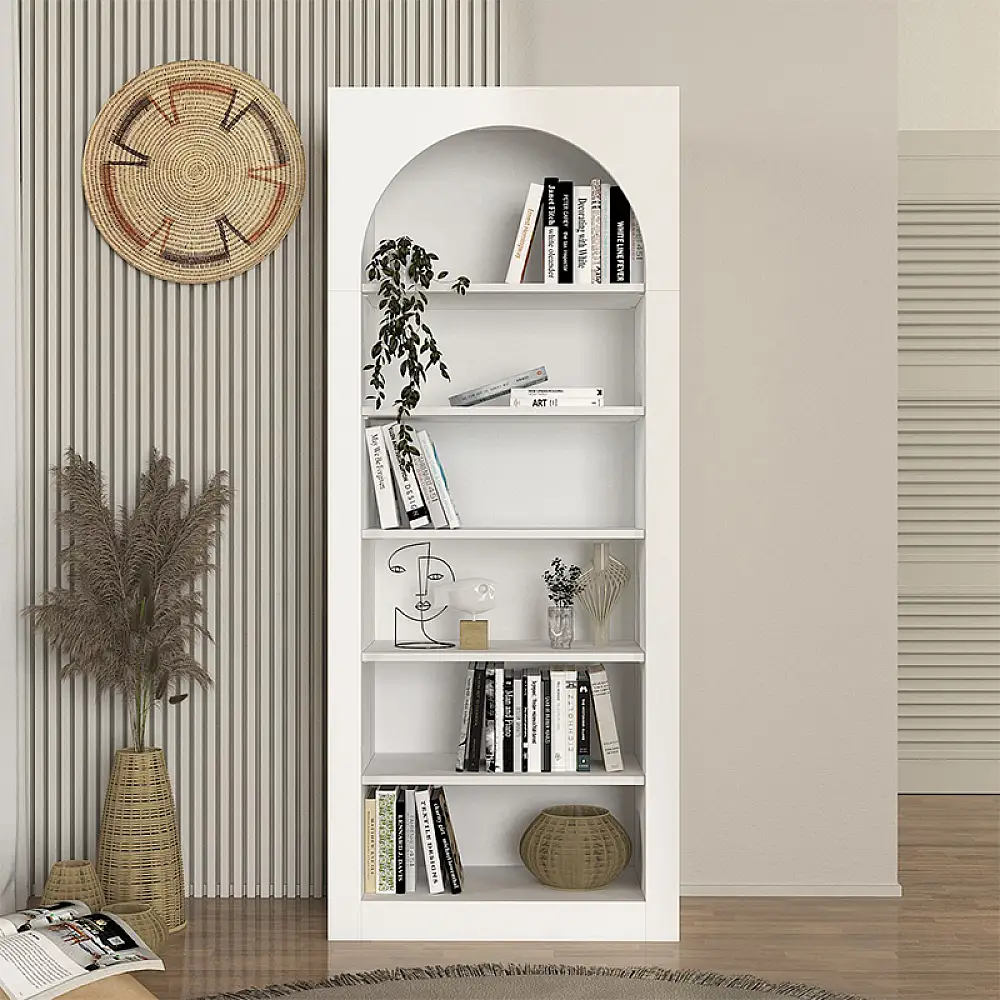 Βιβλιοθήκη Voila Megapap χρώμα λευκό 74x35x180εκ. | GP042-0314,1