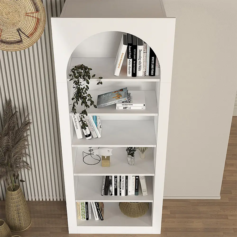 Βιβλιοθήκη Voila Megapap χρώμα λευκό 74x35x180εκ. | GP042-0314,1