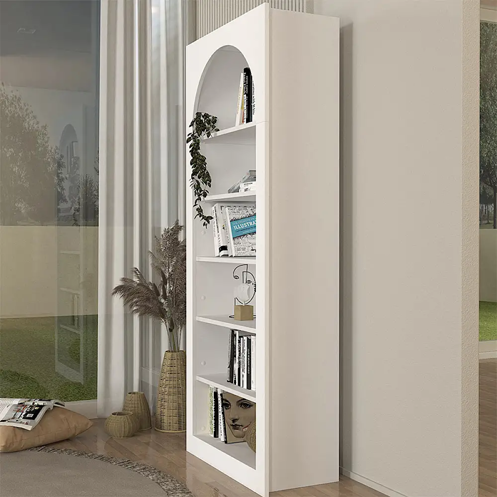 Βιβλιοθήκη Voila Megapap χρώμα λευκό 74x35x180εκ. | GP042-0314,1