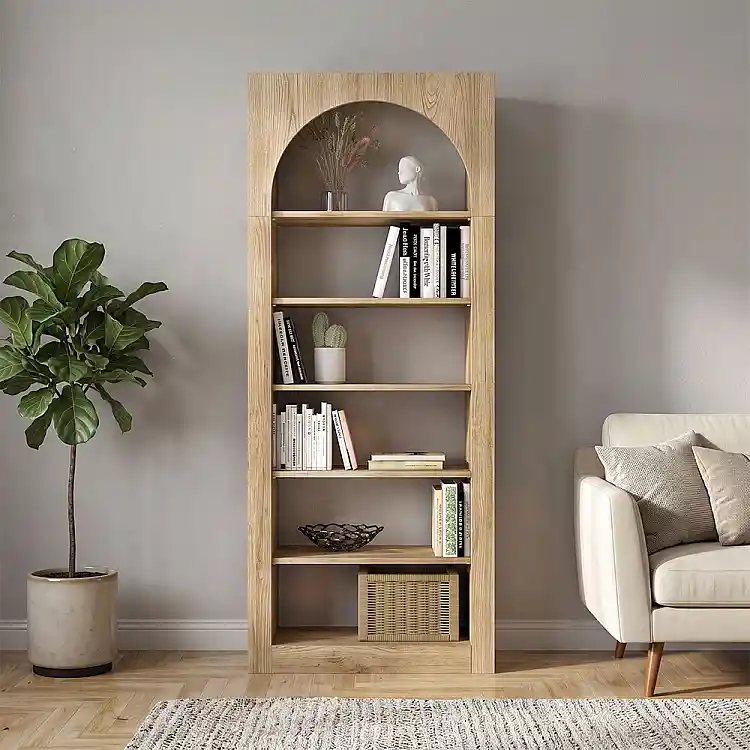 Βιβλιοθήκη Voila Megapap χρώμα sepet oak 74x35x180εκ. | GP042-0314,2