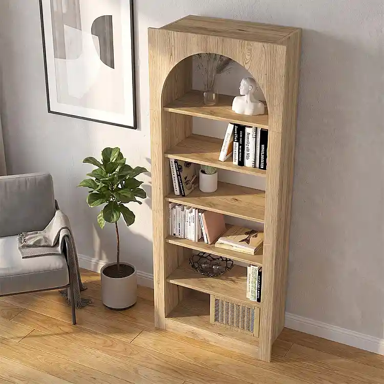 Βιβλιοθήκη Voila Megapap χρώμα sepet oak 74x35x180εκ. | GP042-0314,2