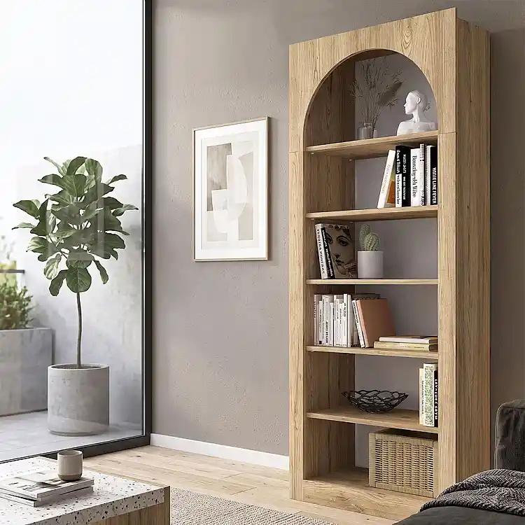 Βιβλιοθήκη Voila Megapap χρώμα sepet oak 74x35x180εκ. | GP042-0314,2
