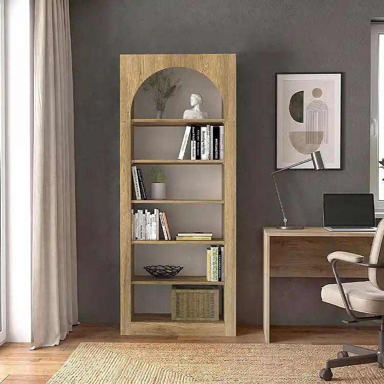 Βιβλιοθήκη Voila Megapap χρώμα sepet oak 74x35x180εκ. | GP042-0314,2
