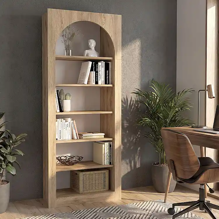 Βιβλιοθήκη Voila Megapap χρώμα sepet oak 74x35x180εκ. | GP042-0314,2