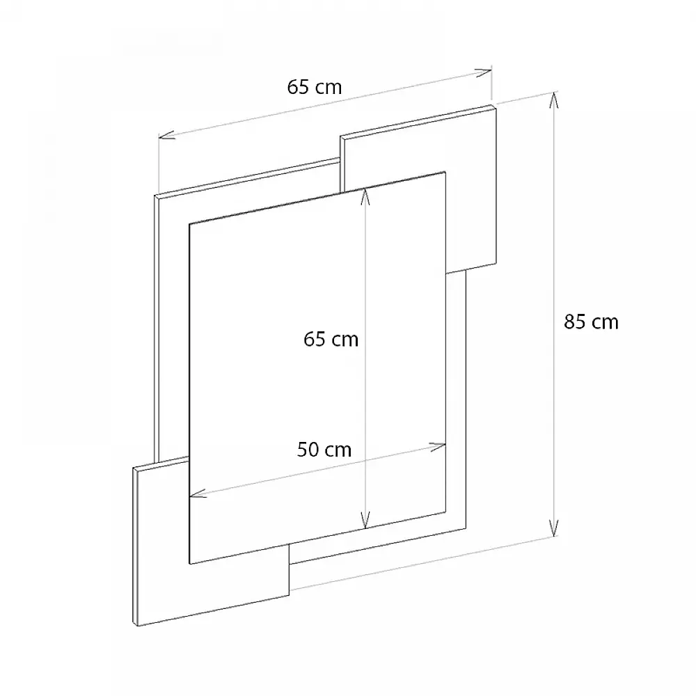 Καθρέπτης τοίχου Selinos Μegapap χρώμα sandstone - rota oak 65x2,2x85εκ. - GP042-0315,1
