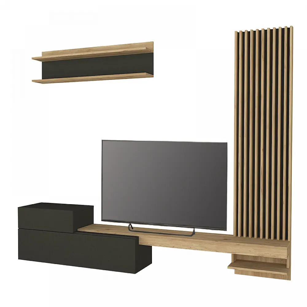 Σύνθεση τηλεόρασης Dumont Megapap χρώμα ανθρακί - sepet oak 240x36,8x200εκ. - GP042-0322,2 Σύνθεση τηλεόρασης Dumont Megapap χρώμα ανθρακί - sepet oak 240x36,8x200εκ. - GP042-0322,2