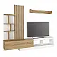 Σύνθεση τηλεόρασης Vermont Megapap χρώμα λευκό - sepet oak 240x40x192εκ. | GP042-0323,1