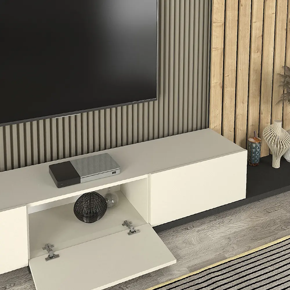 Σύνθεση τηλεόρασης Nagini Megapap χρώμα ivory - sapphire oak - ανθρακί 260x39,4x203,6εκ. - GP042-0325,1 Σύνθεση τηλεόρασης Nagini Megapap χρώμα ivory - sapphire oak - ανθρακί 260x39,4x203,6εκ. - GP042-0325,1
