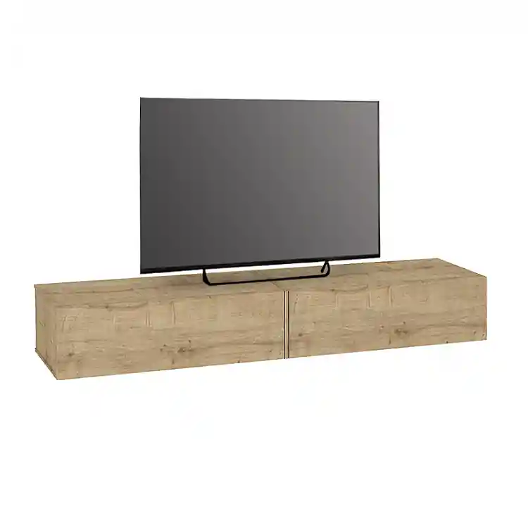 Έπιπλο τηλεόρασης επιτοίχιο Espanse Megapap χρώμα sapphire oak 241,8x31,7x30εκ. | GP042-0328,4