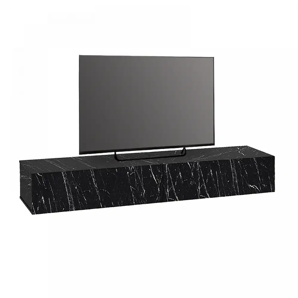 Έπιπλο τηλεόρασης επιτοίχιο Espanse Megapap χρώμα μαύρο εφέ μαρμάρου 241,8x31,7x30εκ. | GP042-0328,6