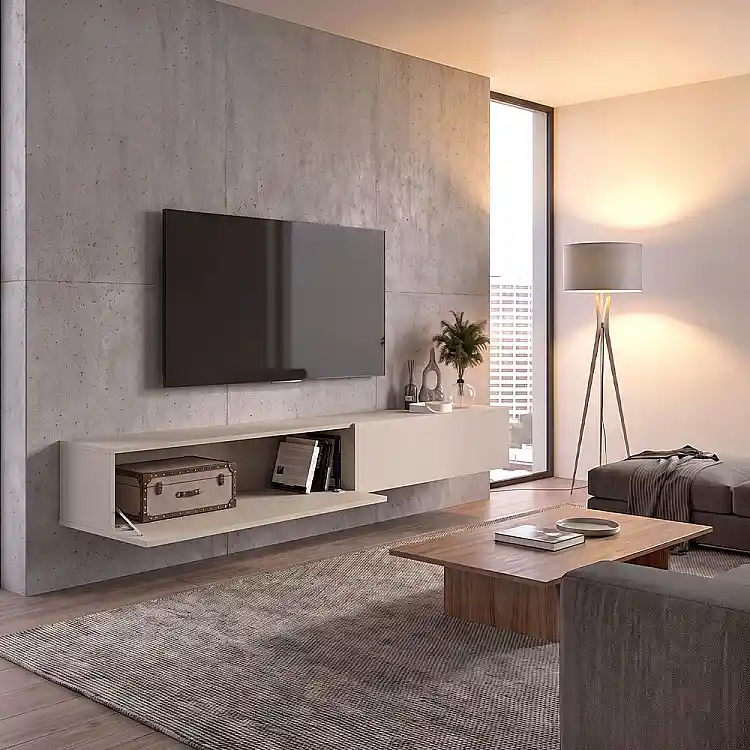 Έπιπλο τηλεόρασης επιτοίχιο Espanse Megapap χρώμα sandstone 241,8x31,7x30εκ. | GP042-0328,8
