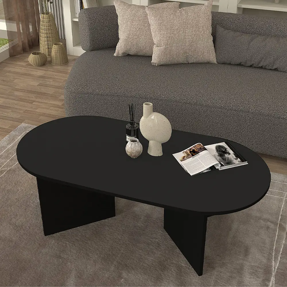 Τραπεζάκι σαλονιού Cortado Megapap χρώμα μαύρο 120x60x39,6εκ. | GP042-0329,2