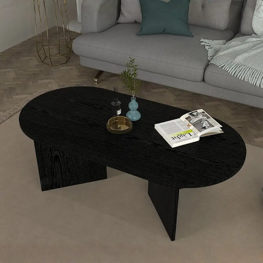 Τραπεζάκι σαλονιού Cortado Megapap χρώμα sencron black 120x60x39,6εκ. | GP042-0329,5