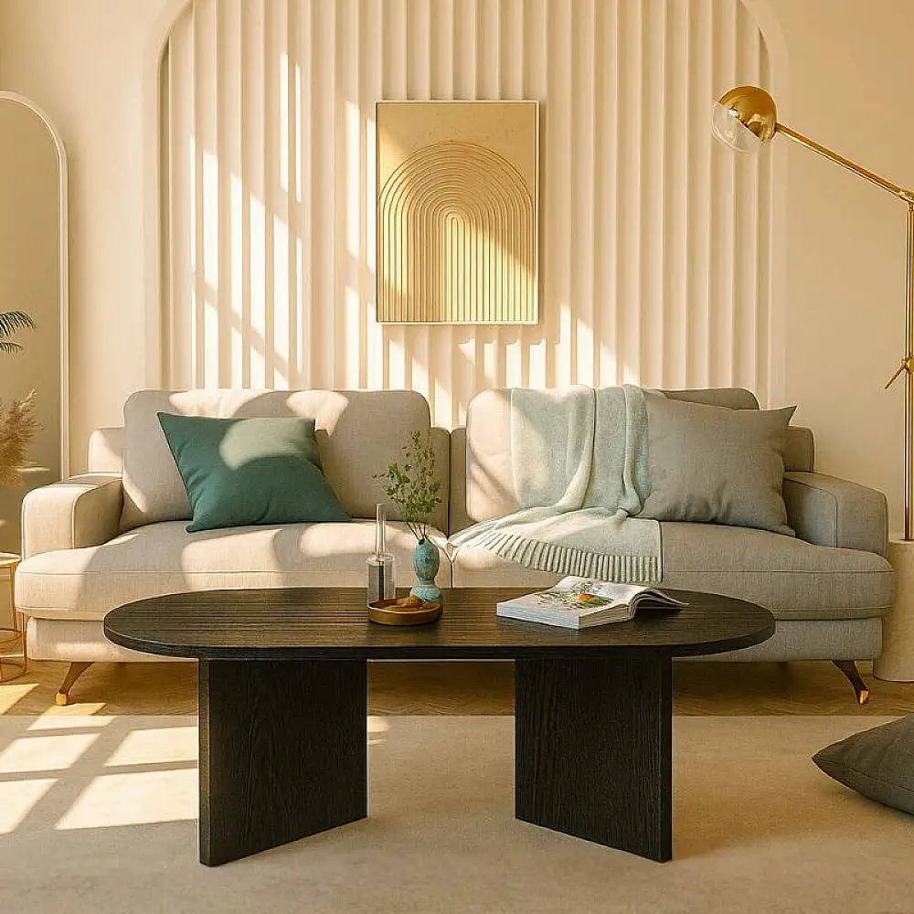 Τραπεζάκι σαλονιού Cortado Megapap χρώμα sencron black 120x60x39,6εκ. | GP042-0329,5