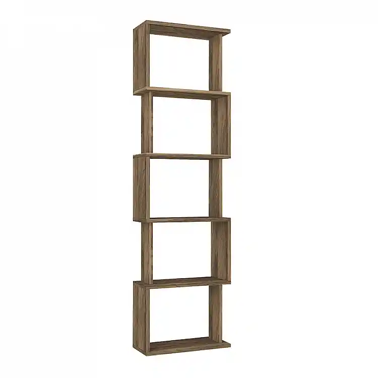 Βιβλιοθήκη Alvina Megapap χρώμα καρυδί 45x19,6x158,8εκ. | GP042-0330,5