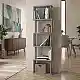 Βιβλιοθήκη Alvina Megapap χρώμα γκρι σκυροδέματος 45x19,6x158,8εκ. | GP042-0330,6