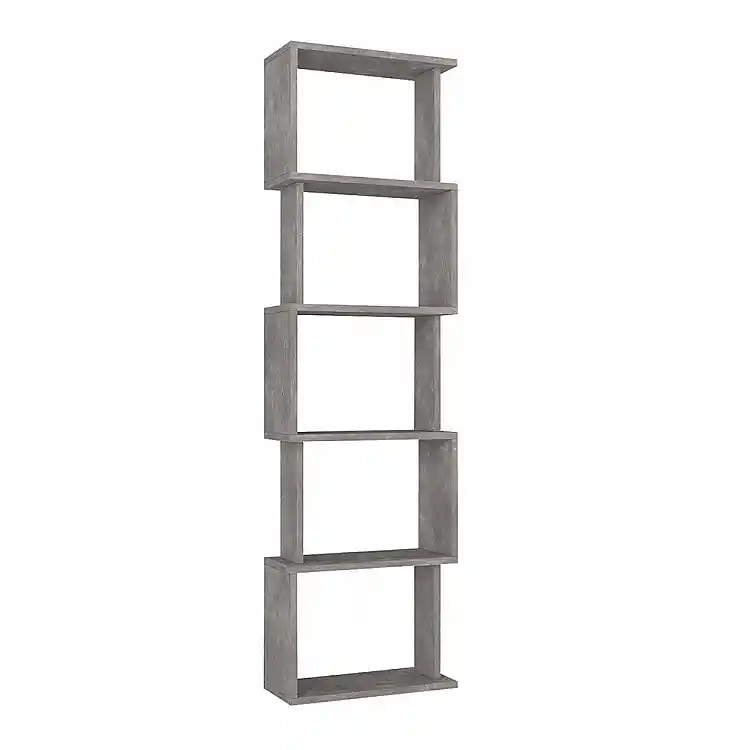 Βιβλιοθήκη Alvina Megapap χρώμα γκρι σκυροδέματος 45x19,6x158,8εκ. | GP042-0330,6