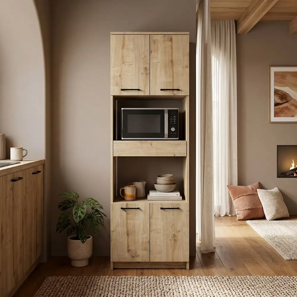 Ντουλάπι κουζίνας - μπάνιου Alvento Megapap χρώμα sapphire oak 60x42x180εκ. | GP042-0331,2