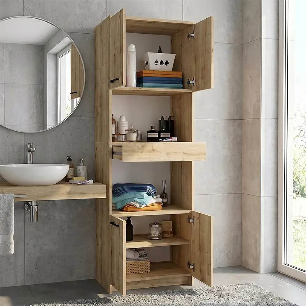 Ντουλάπι κουζίνας - μπάνιου Alvento Megapap χρώμα sapphire oak 60x42x180εκ. | GP042-0331,2