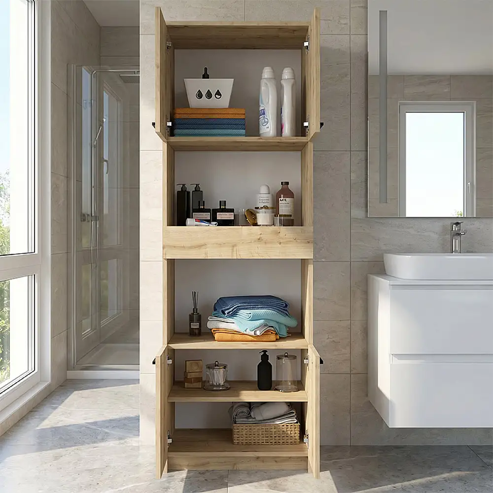 Ντουλάπι κουζίνας - μπάνιου Alvento Megapap χρώμα sapphire oak 60x42x180εκ. | GP042-0331,2
