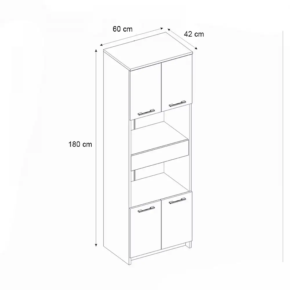 Ντουλάπι κουζίνας - μπάνιου Alvento Megapap χρώμα sapphire oak 60x42x180εκ. | GP042-0331,2