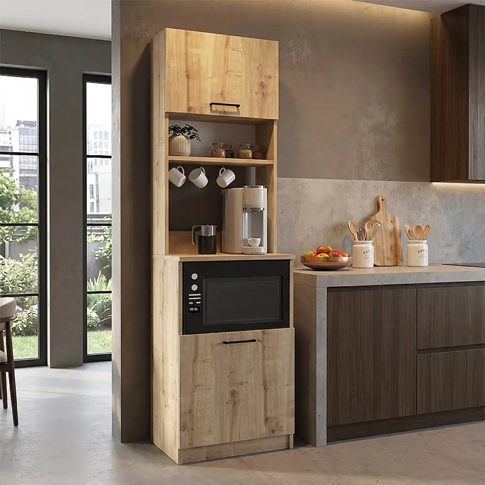 Έπιπλο κουζίνας Tuco 1 Megapap χρώμα sapphire oak 53,8x40x180εκ. | GP042-0332,2