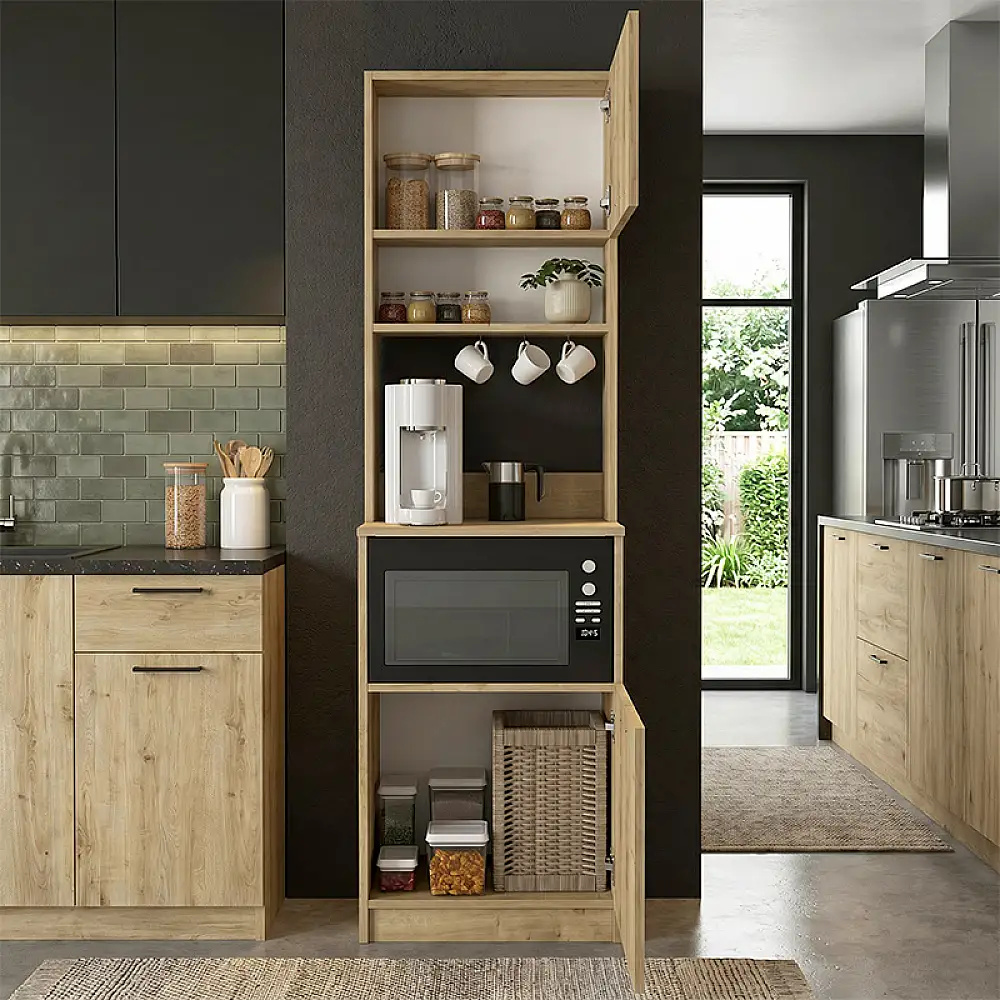 Έπιπλο κουζίνας Tuco 1 Megapap χρώμα sapphire oak 53,8x40x180εκ. | GP042-0332,2
