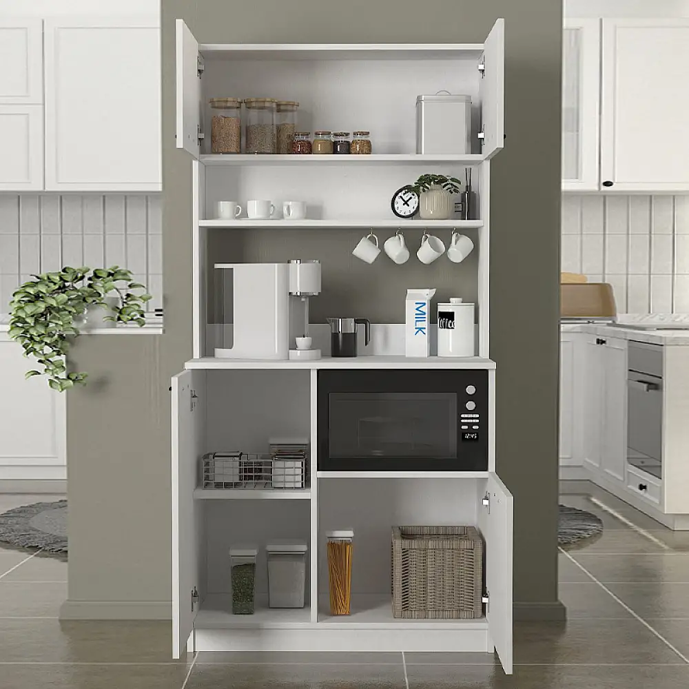 Έπιπλο κουζίνας Tuco 2 Megapap χρώμα λευκό 90x40x180εκ. | GP042-0333,1