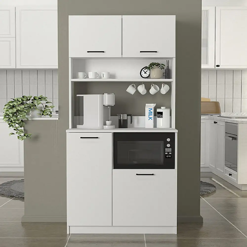 Έπιπλο κουζίνας Tuco 2 Megapap χρώμα λευκό 90x40x180εκ. | GP042-0333,1