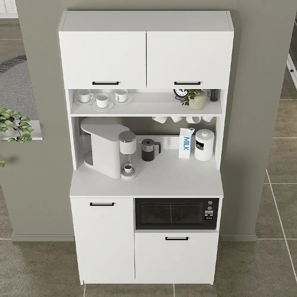 Έπιπλο κουζίνας Tuco 2 Megapap χρώμα λευκό 90x40x180εκ. | GP042-0333,1