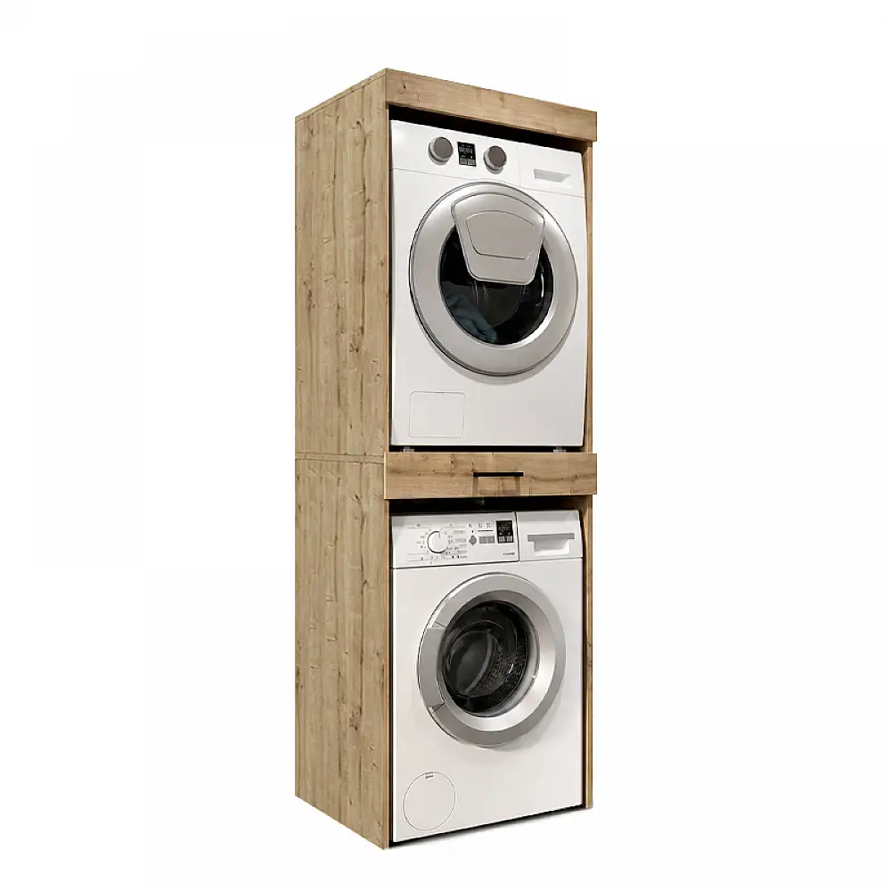 Έπιπλο πλυντηρίου - στεγνωτηρίου Fika Megapap χρώμα sapphire oak 67x61,8x198,5εκ. | GP042-0338,2