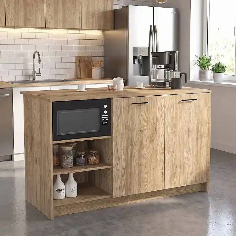 Τραπέζι - Πάγκος κουζίνας Peres Megapap χρώμα sepet oak 150x70x91,8εκ. | GP042-0343,4