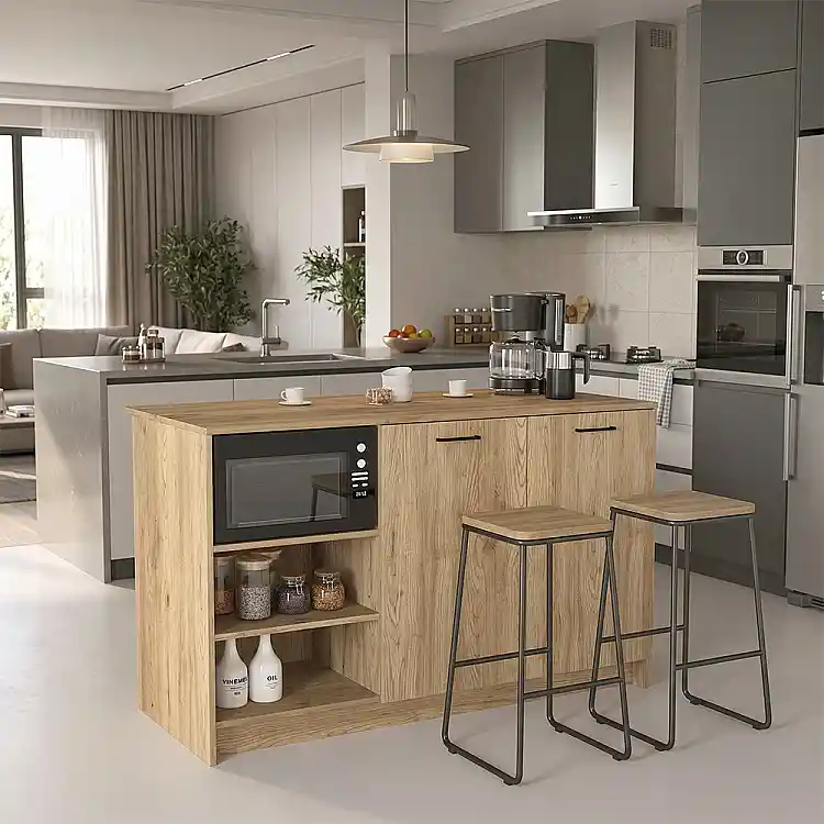 Τραπέζι - Πάγκος κουζίνας Peres Megapap χρώμα sepet oak 150x70x91,8εκ. | GP042-0343,4