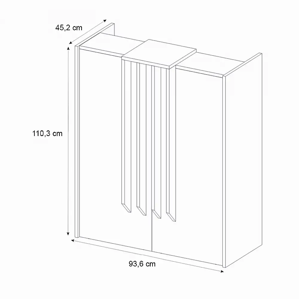 Γραφείο υποδοχής - reception Hola Megapap χρώμα λευκό - ανθρακί 93,6x45,2x110,3εκ. | GP042-0344,1