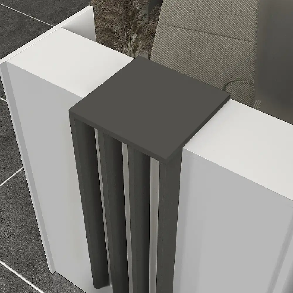 Γραφείο υποδοχής - reception Hola Megapap χρώμα λευκό - ανθρακί 93,6x45,2x110,3εκ. | GP042-0344,1