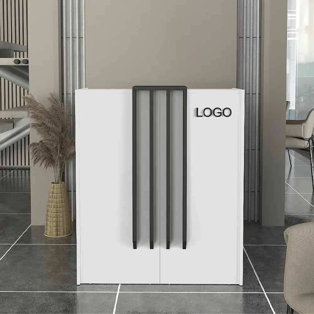 Γραφείο υποδοχής - reception Hola Megapap χρώμα λευκό - ανθρακί 93,6x45,2x110,3εκ. | GP042-0344,1