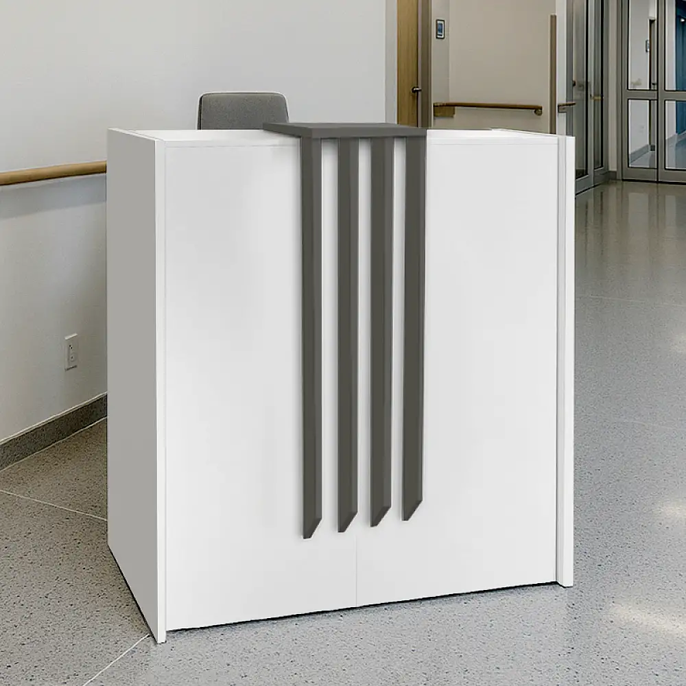 Γραφείο υποδοχής - reception Hola Megapap χρώμα λευκό - ανθρακί 93,6x45,2x110,3εκ. | GP042-0344,1