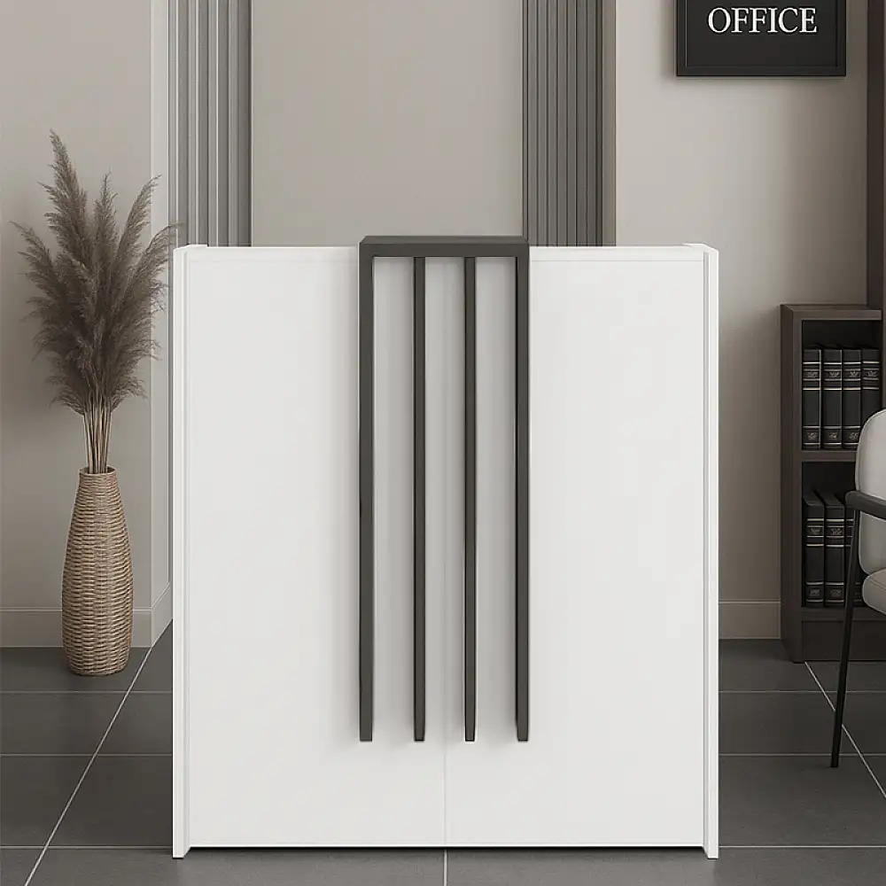 Γραφείο υποδοχής - reception Hola Megapap χρώμα λευκό - ανθρακί 93,6x45,2x110,3εκ. | GP042-0344,1