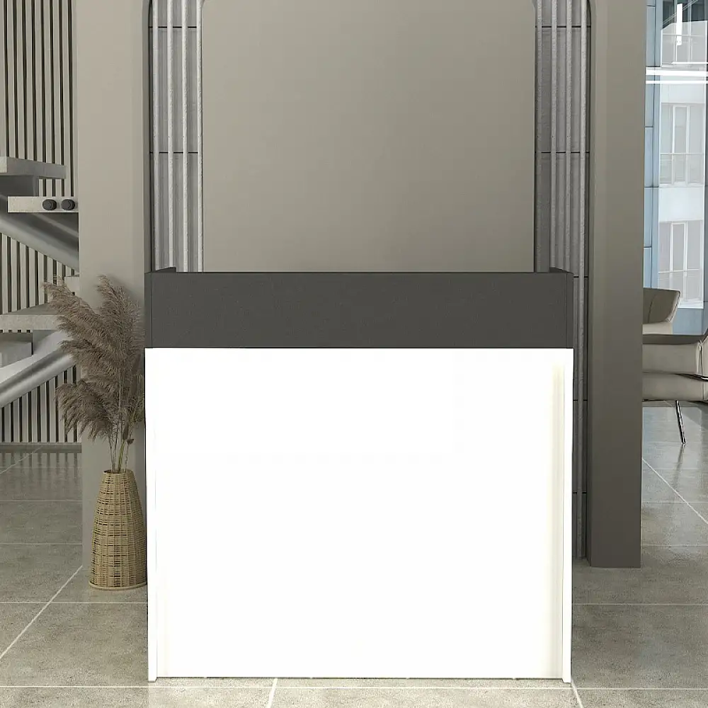 Γραφείο υποδοχής - reception Wilko Megapap με LED χρώμα λευκό - ανθρακί 113,6x42x110εκ. | GP042-0345,2