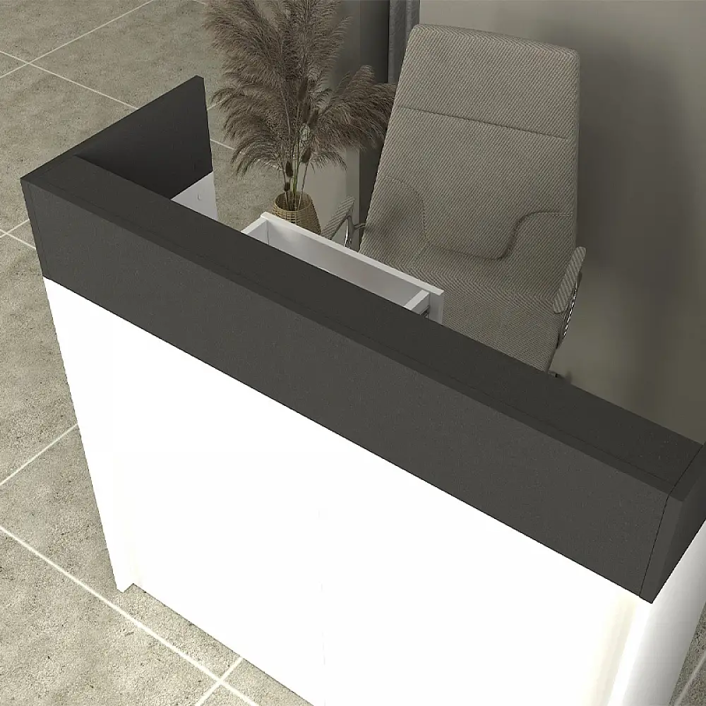 Γραφείο υποδοχής - reception Wilko Megapap με LED χρώμα λευκό - ανθρακί 113,6x42x110εκ. | GP042-0345,2