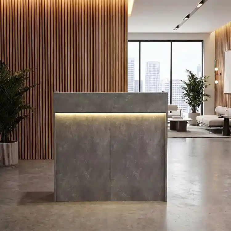 Γραφείο υποδοχής - reception Wilko Megapap με LED χρώμα γκρι σκυροδέματος 113,6x42x110εκ. | GP042-0345,4