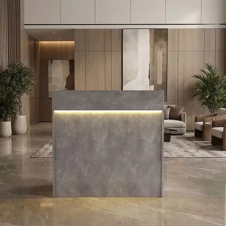 Γραφείο υποδοχής - reception Wilko Megapap με LED χρώμα γκρι σκυροδέματος 113,6x42x110εκ. | GP042-0345,4