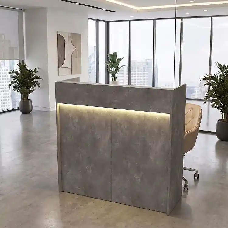 Γραφείο υποδοχής - reception Wilko Megapap με LED χρώμα γκρι σκυροδέματος 113,6x42x110εκ. | GP042-0345,4