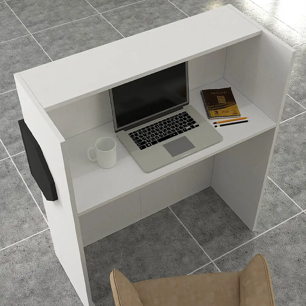 Γραφείο υποδοχής - reception Aloha Megapap με LED χρώμα λευκό - ανθρακί 95,5x40x110,3εκ. | GP042-0347,1