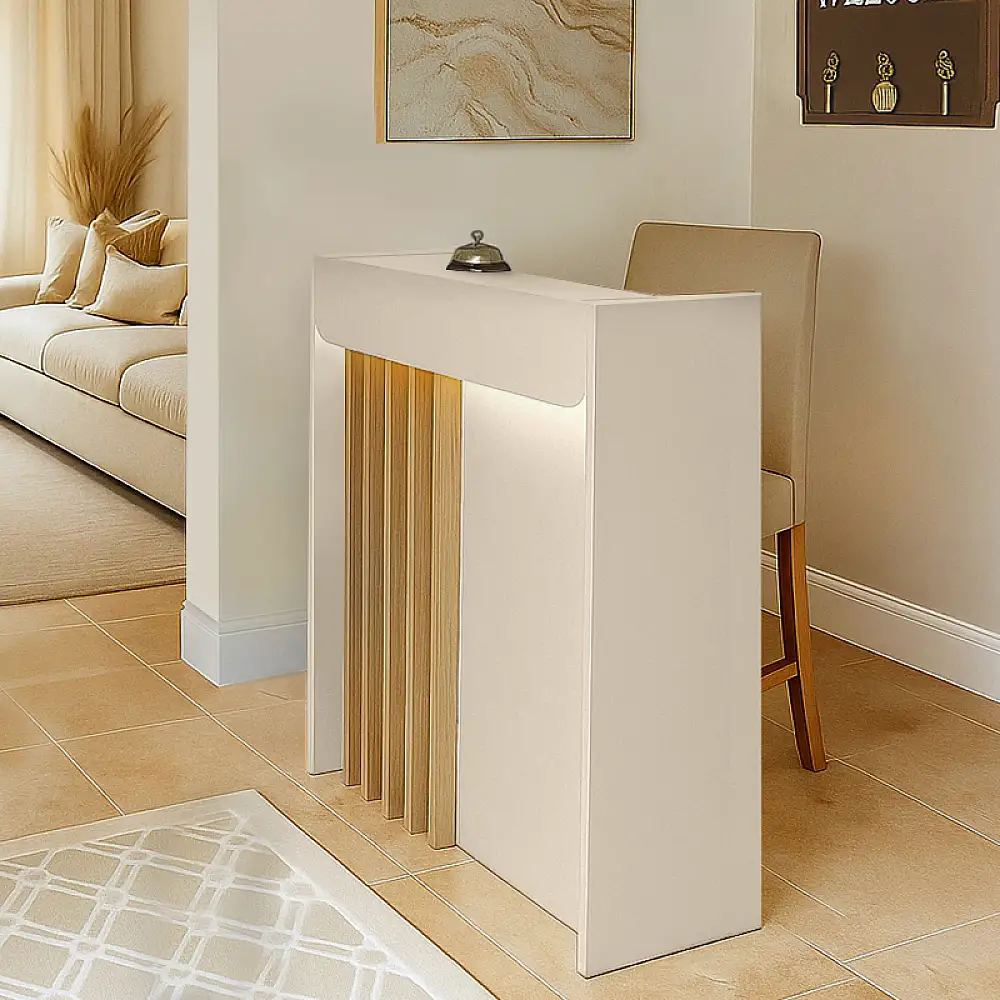 Γραφείο υποδοχής - reception Karibu Megapap με LED χρώμα sandstone - sepet oak 90x40x100εκ. | GP042-0349,1